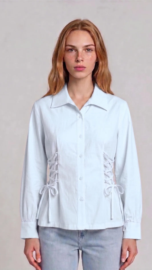 Starlight Side-tie Poplin Shirt