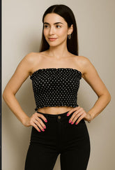 Polka Dot Smocked Tube Top