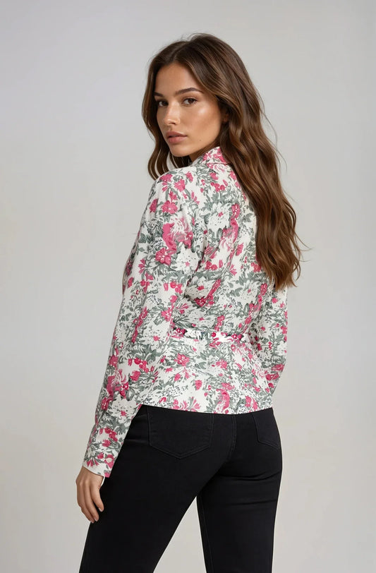 Rosé Garden Tie-Waist Shirt