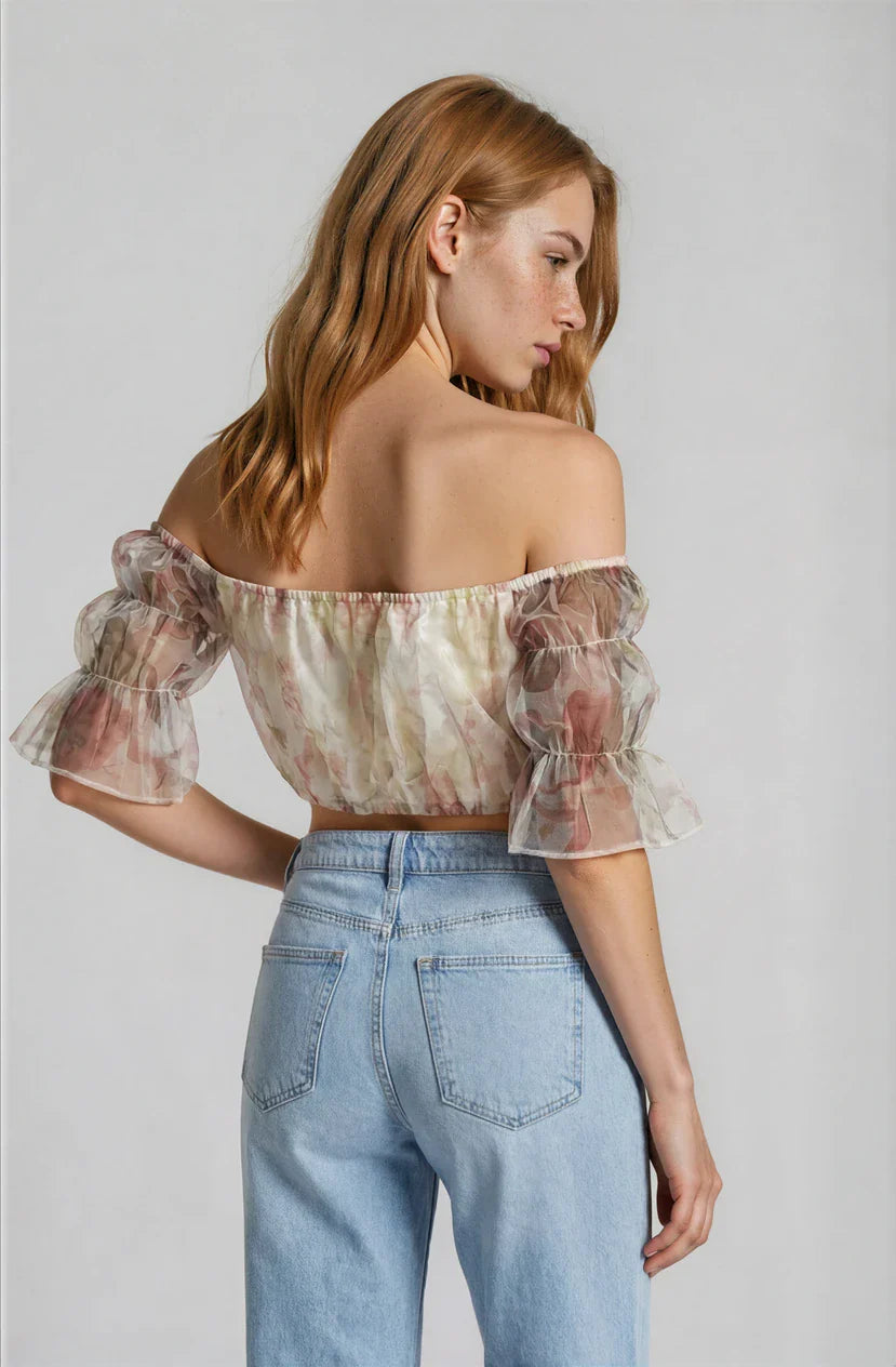 Blush Bloom Net Top