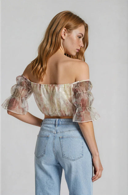 Blush Bloom Net Top