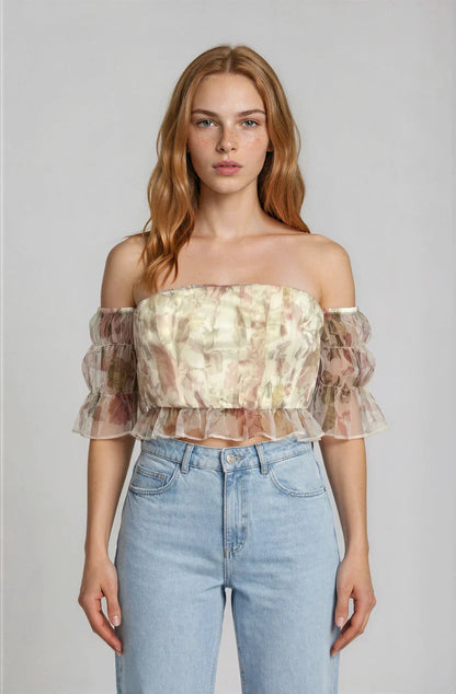Blush Bloom Net Top