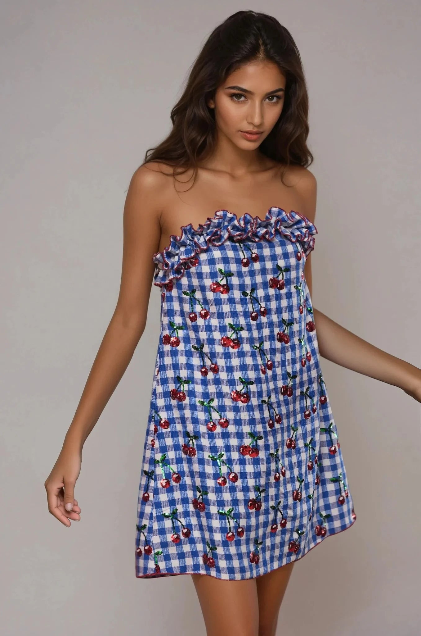 Cherry Check Dress