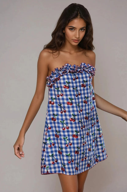 Cherry Check Dress