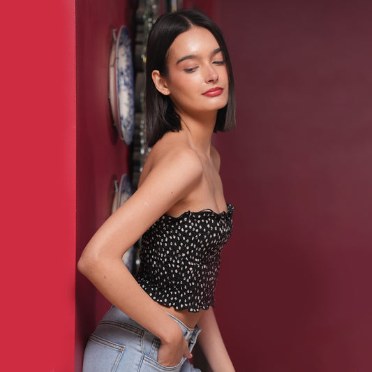 Polka Dot Smocked Tube Top