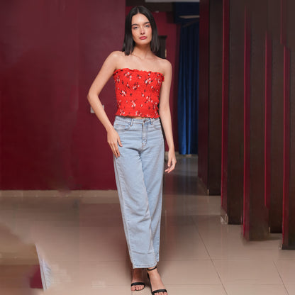 Floral Smocked Tube Top