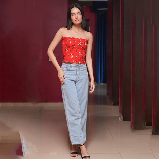 Floral Smocked Tube Top