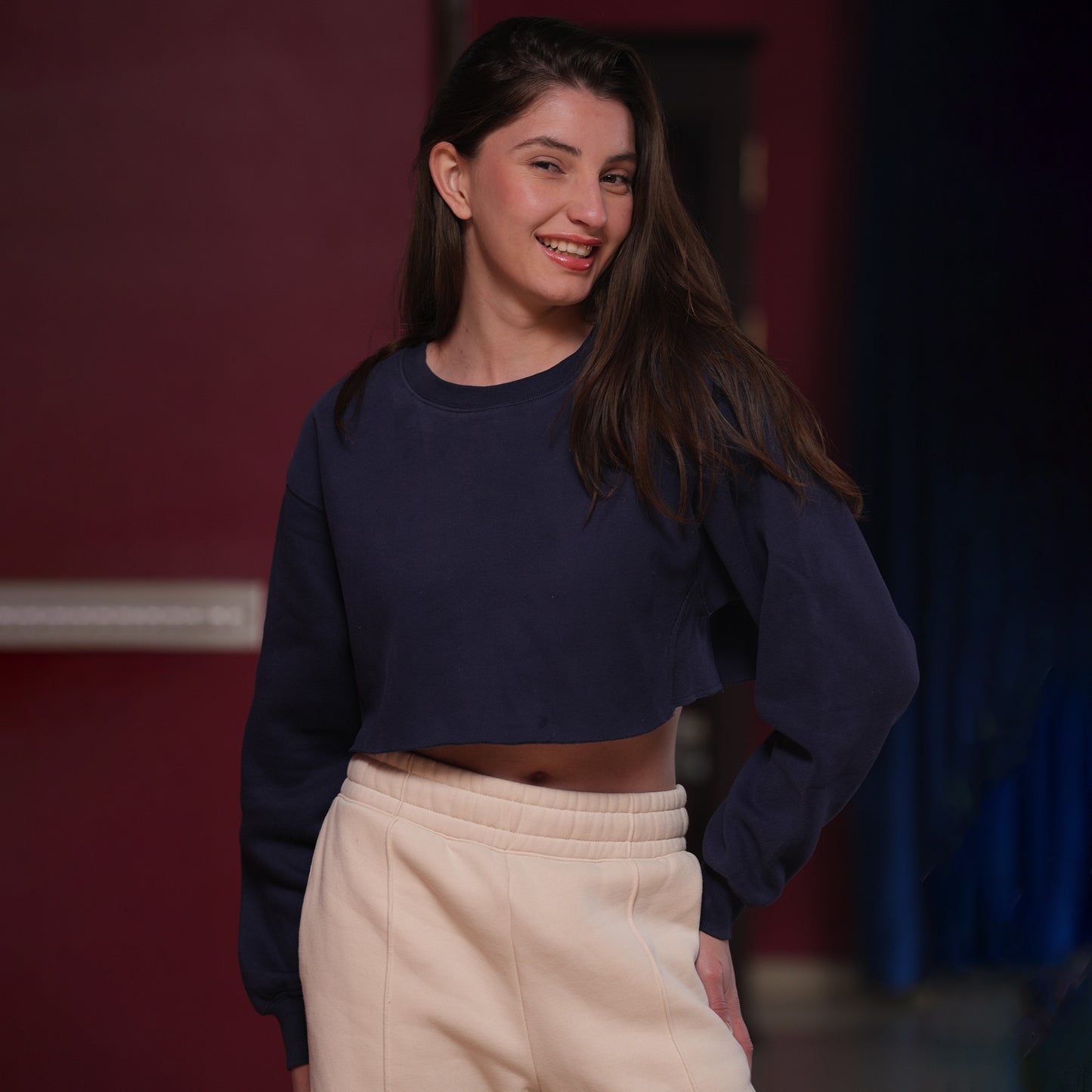 Blue Knit Pull Over Sweater