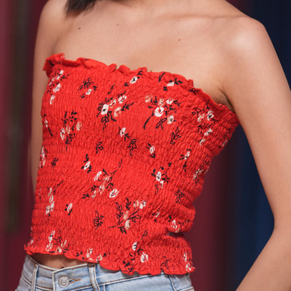 Floral Smocked Tube Top
